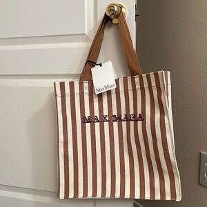 Max Mara brand new canvas striped Large tote